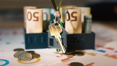 real estate investment concept with keys and money