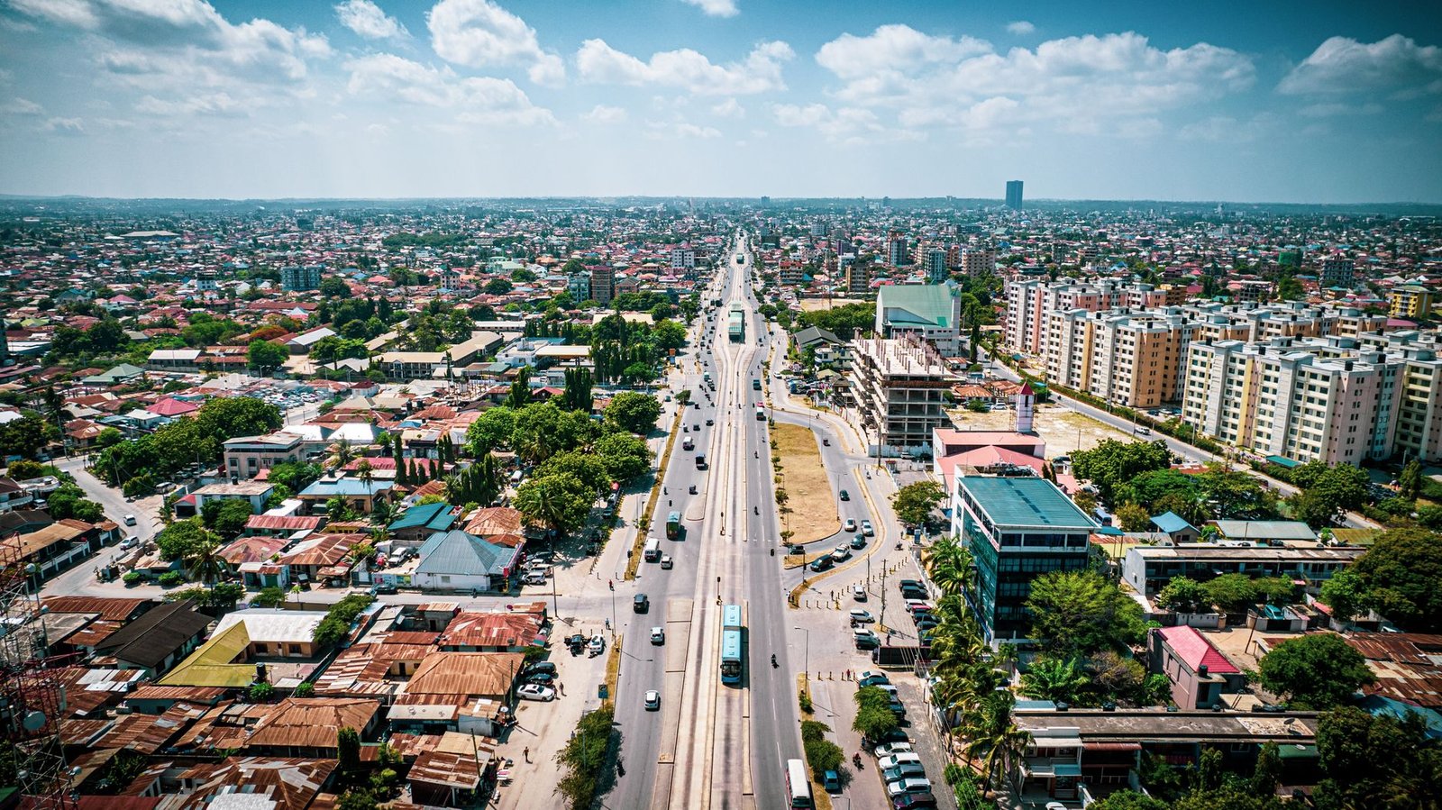 aerial view of dar es salaam cityscape