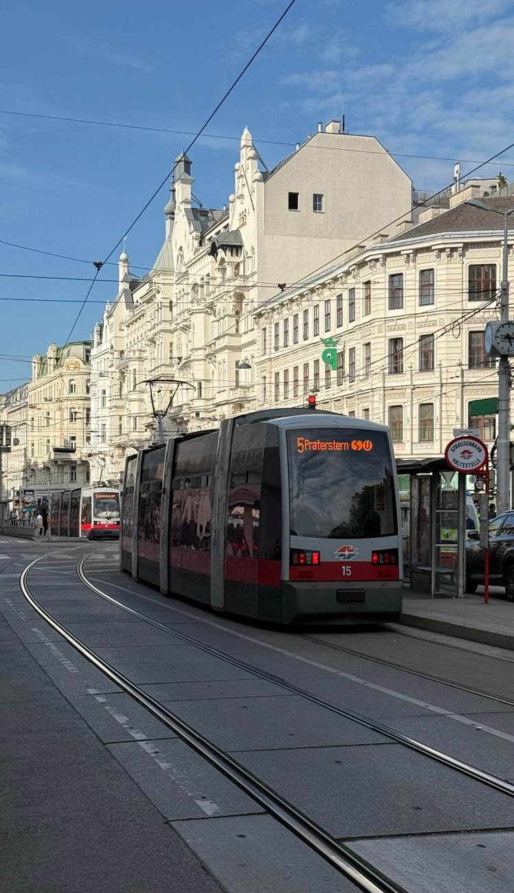 tram on historic streets of vienna