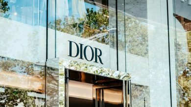 glass wall building with signage