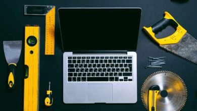 a laptop on the table