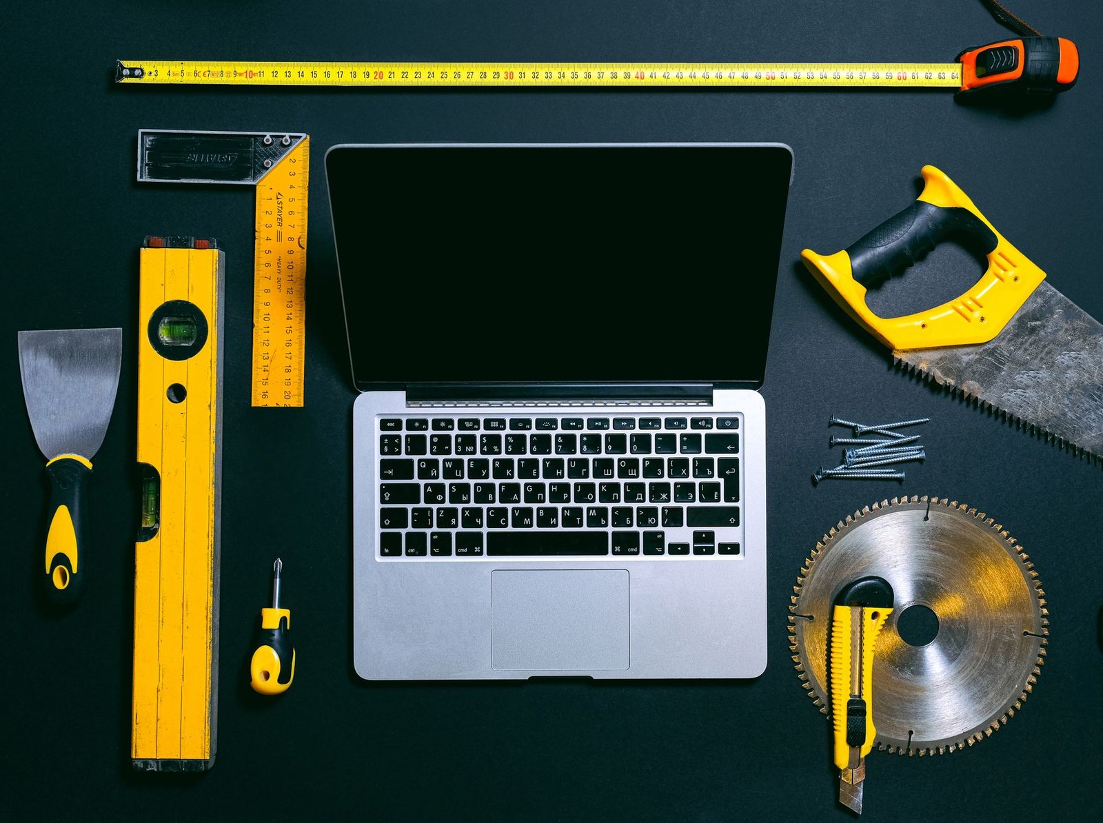 a laptop on the table