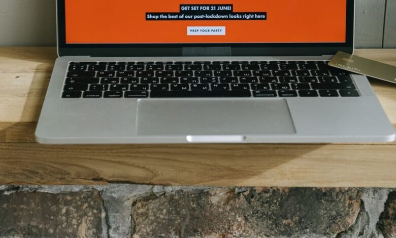 online shopping on a computer screen