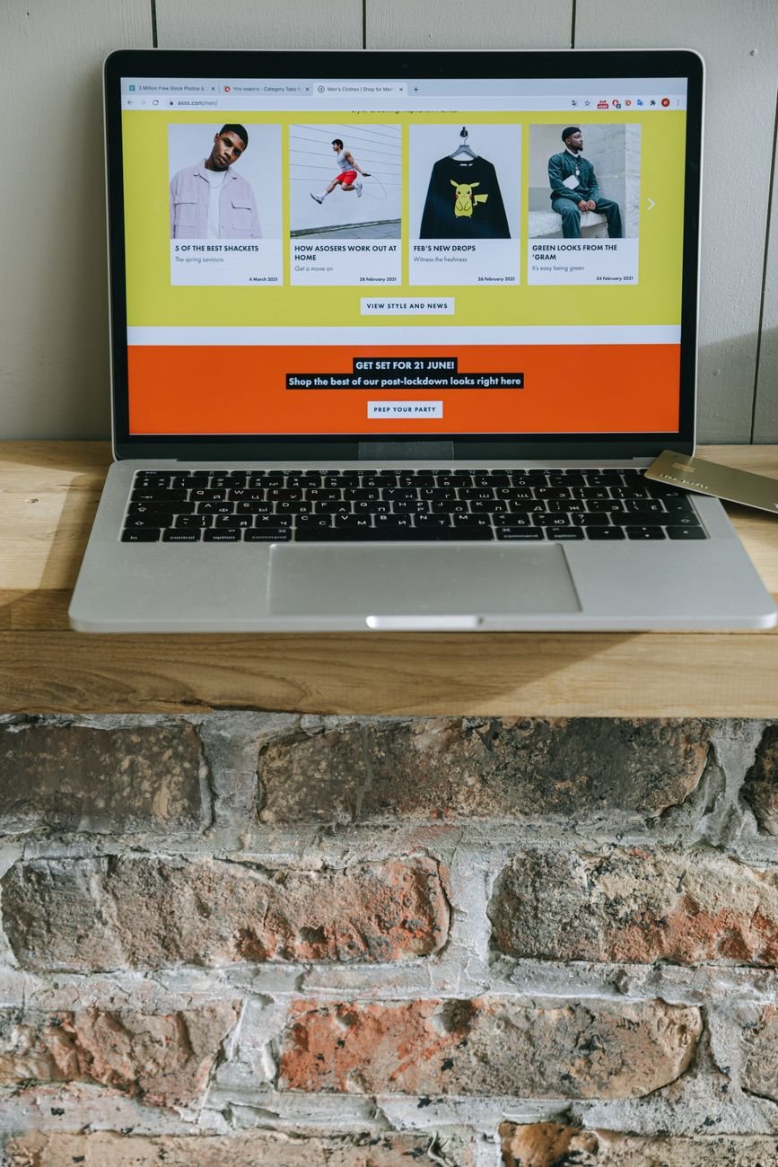 online shopping on a computer screen