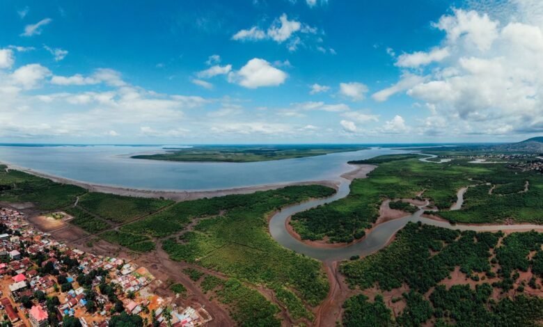 aerial photography of body of water