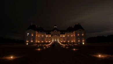 landscape france night architecture