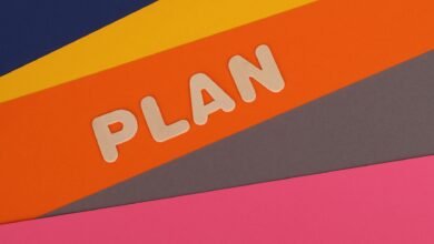 plan sign on colorful background