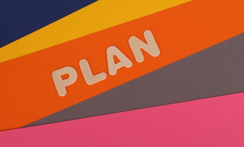 plan sign on colorful background