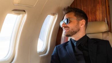 luxurious private jet experience with businessman
