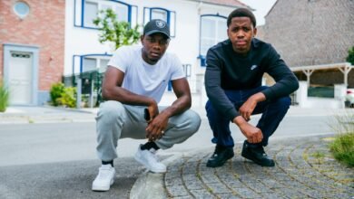 young friends posing in brussels suburb