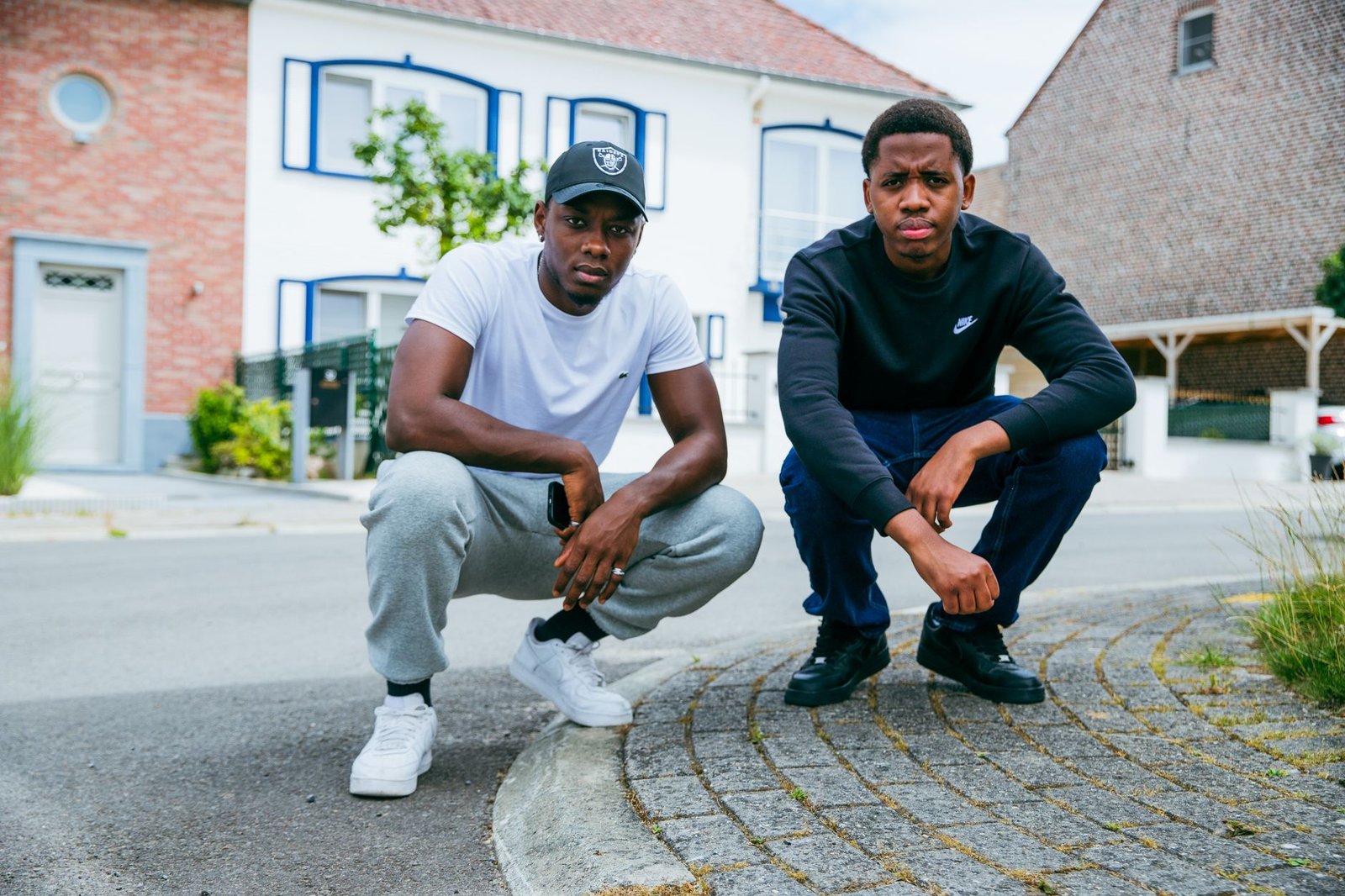 young friends posing in brussels suburb