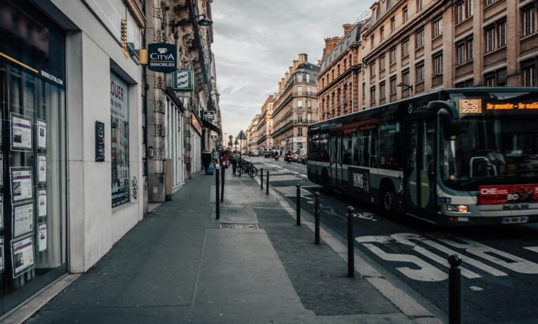 bus on a street in paris