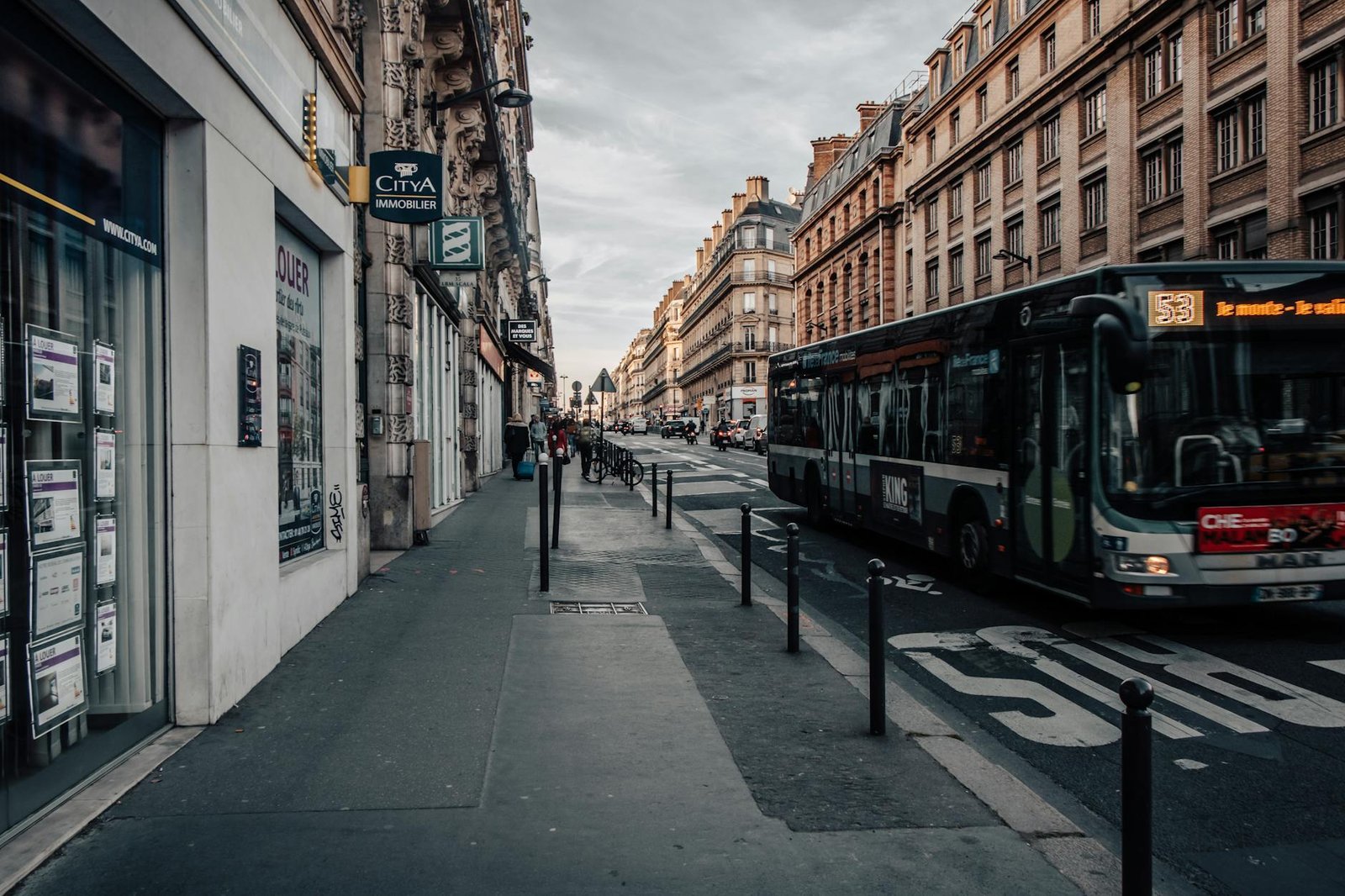 bus on a street in paris