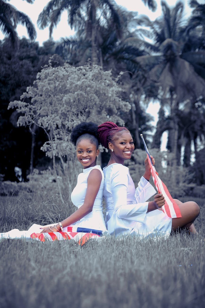 two women celebrating in monrovia park