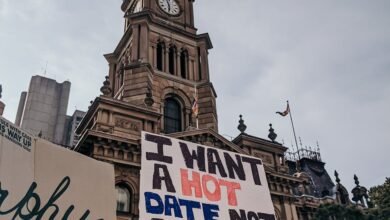 people protesting a climate change