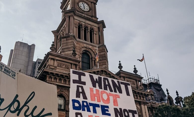people protesting a climate change