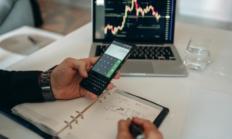 a person using the calculator on a phone