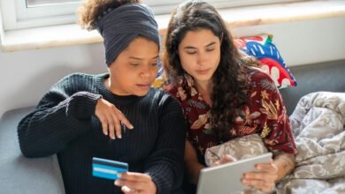 a couple doing online payment