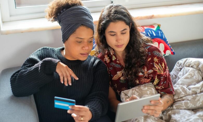 a couple doing online payment