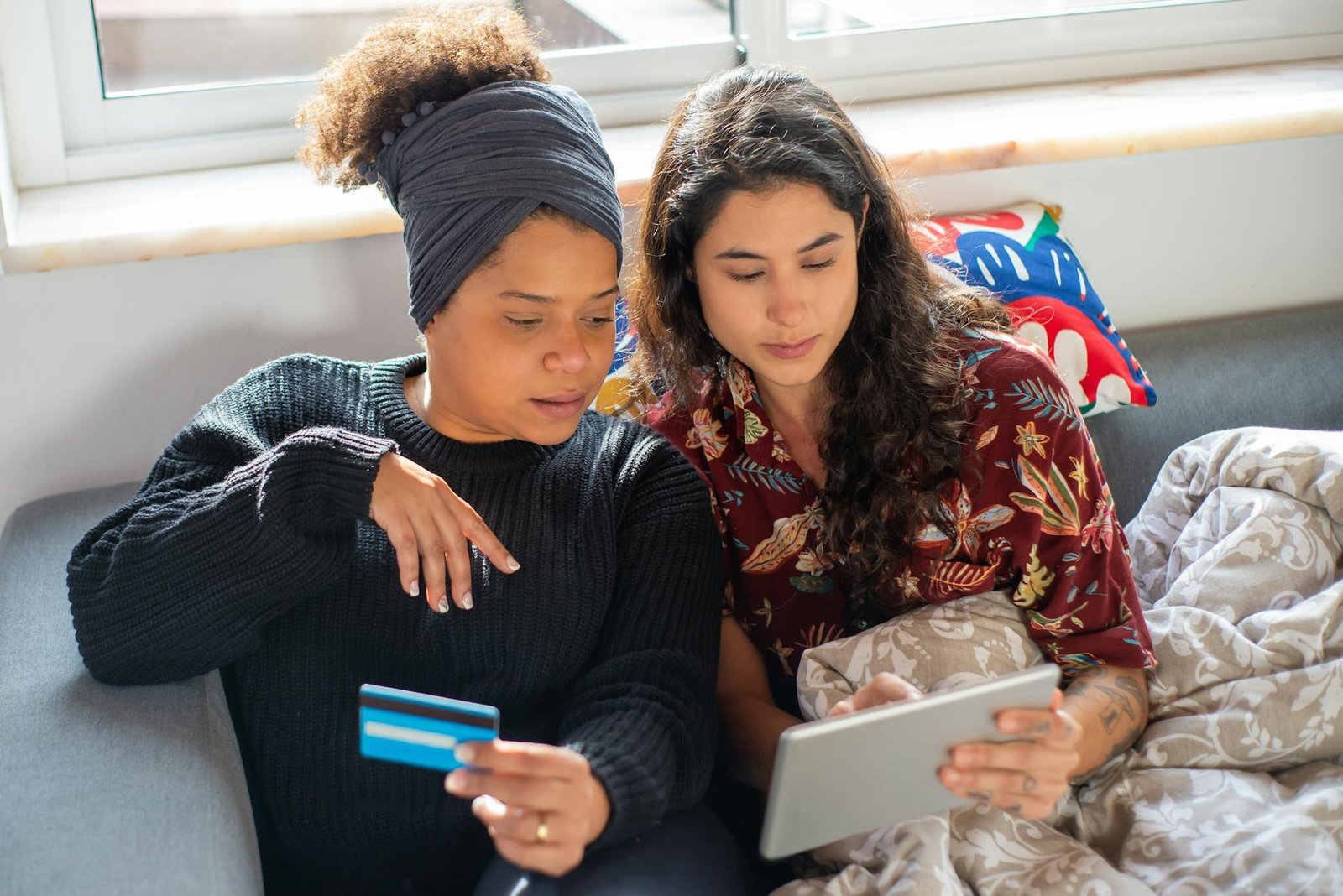 a couple doing online payment
