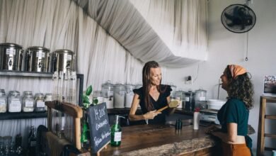 woman selling assorted eco friendly products