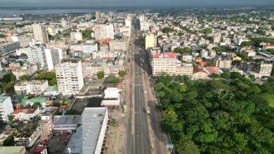aerial view of maputo city skyline in mozambique