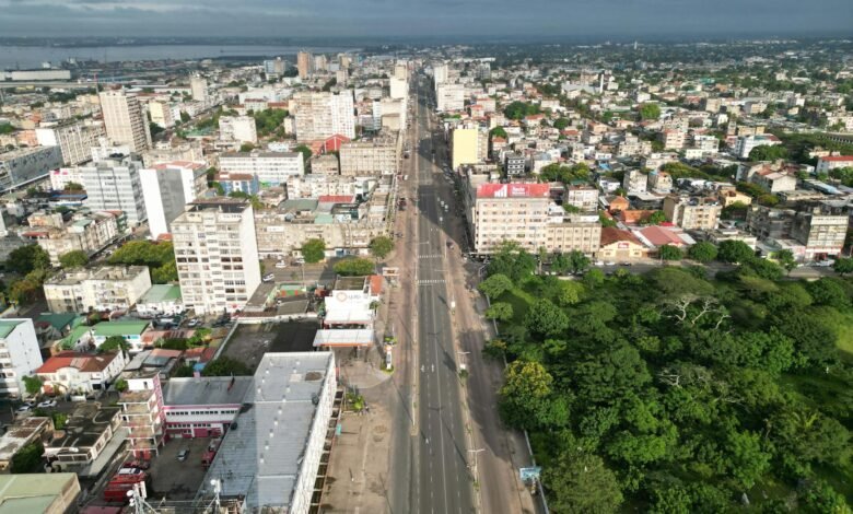 aerial view of maputo city skyline in mozambique