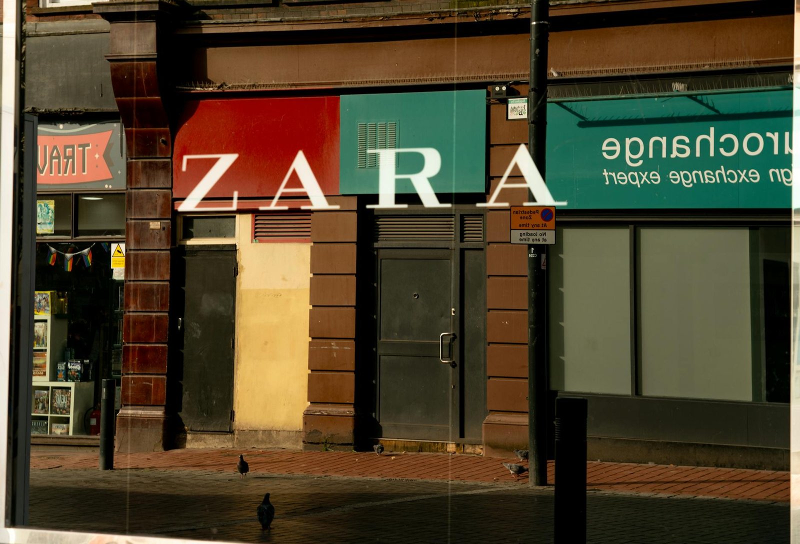 reflection in the zara store window