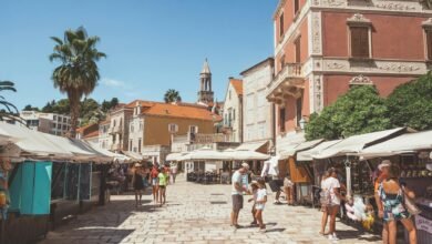 charming market street in hvar croatia