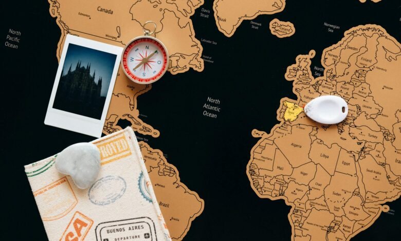 marked country on a map