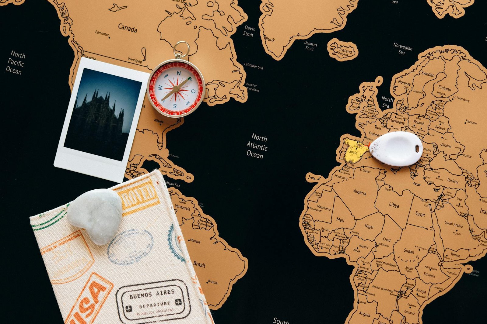 marked country on a map