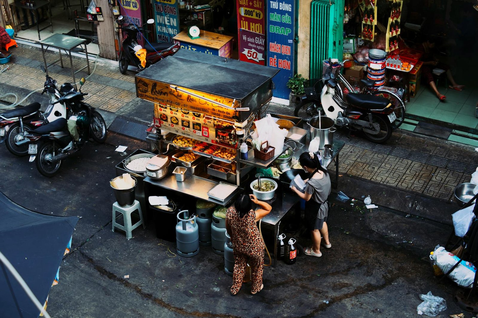 vibrant street food scene in urban vietnam