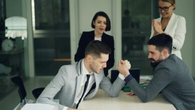 business team arm wrestling competition