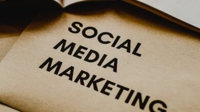 close up shot of a social media marketing text on an envelope