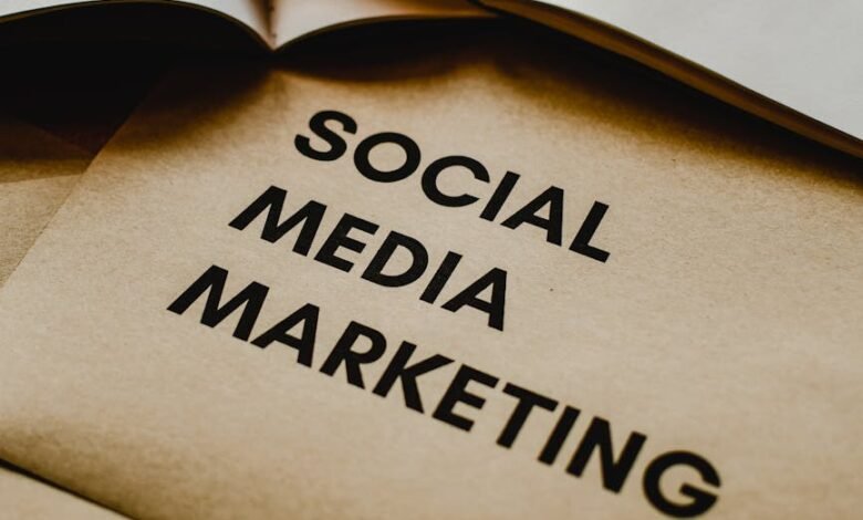 close up shot of a social media marketing text on an envelope