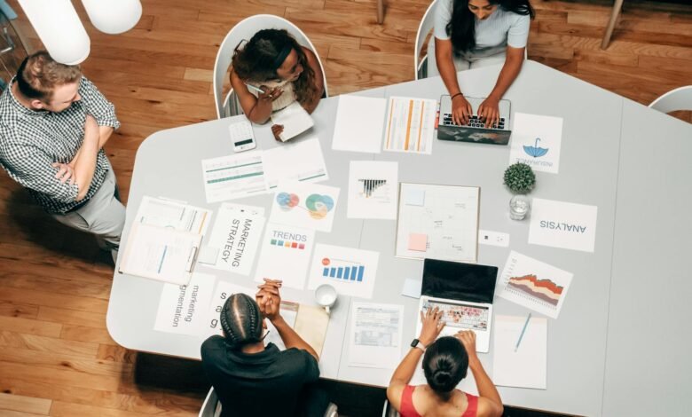 people in the office discussing a project