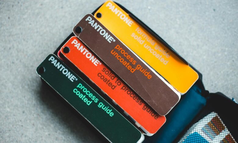 pantone colors samples in box