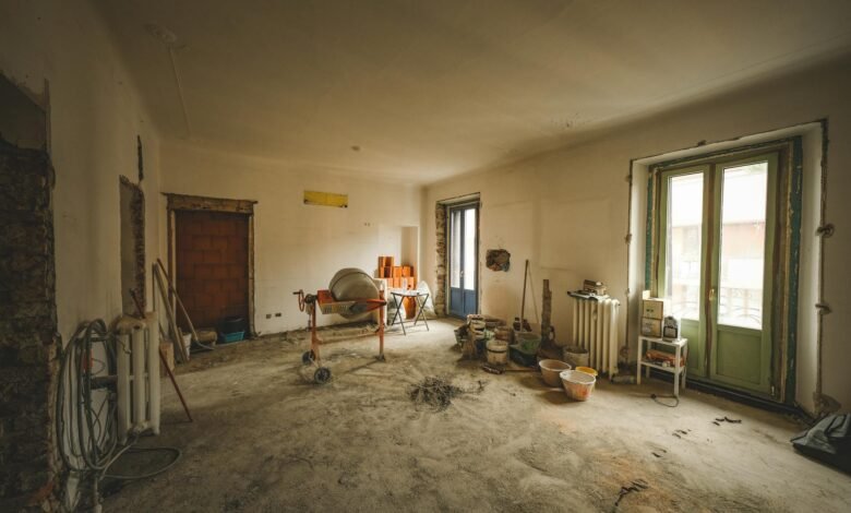 interior of a room under renovation