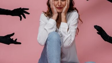 a woman sitting on the floor