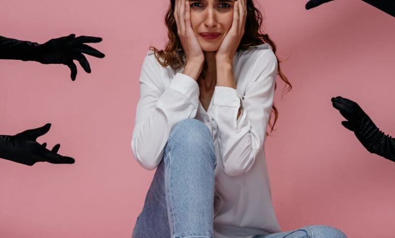 a woman sitting on the floor