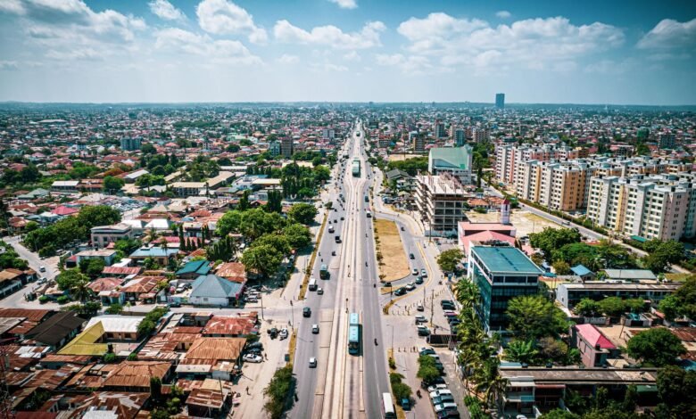 aerial view of dar es salaam cityscape